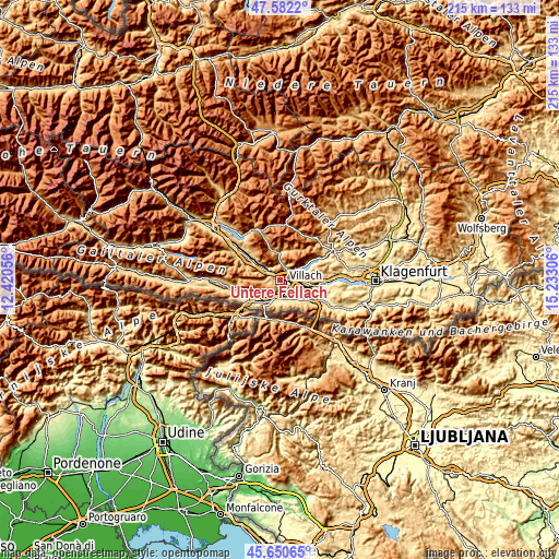 Topographic map of Untere Fellach