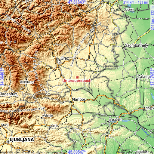 Topographic map of Unterauersbach