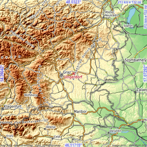 Topographic map of Ungerdorf