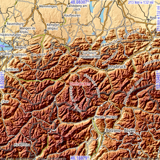 Topographic map of Umhausen