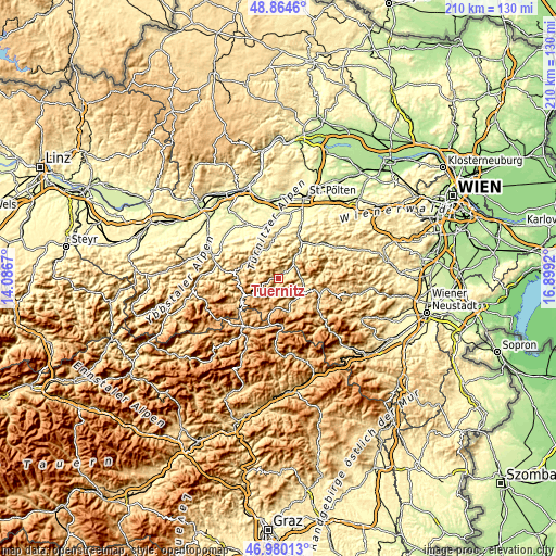 Topographic map of Türnitz