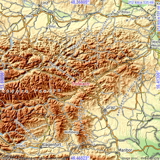 Topographic map of Trofaiach