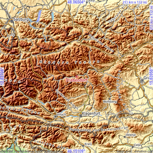 Topographic map of Triebendorf