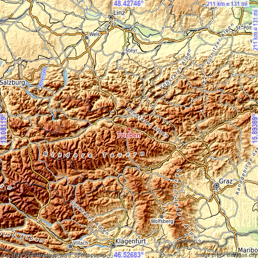 Topographic map of Trieben