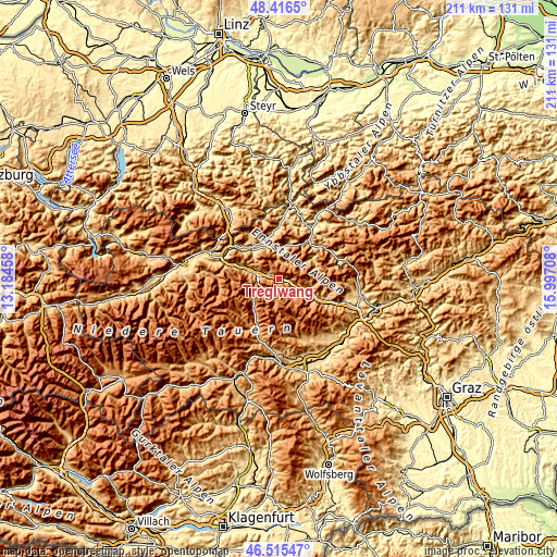 Topographic map of Treglwang