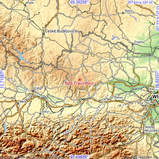 Topographic map of Bad Traunstein