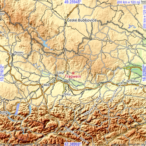 Topographic map of Tragwein