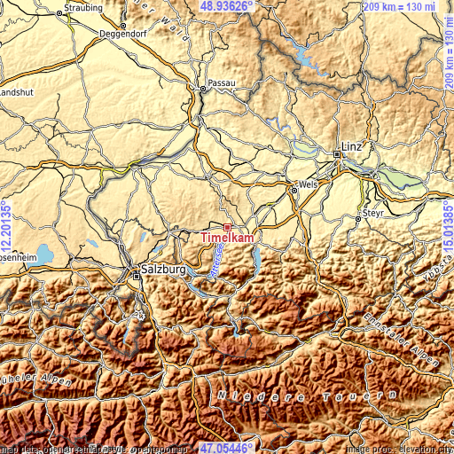 Topographic map of Timelkam