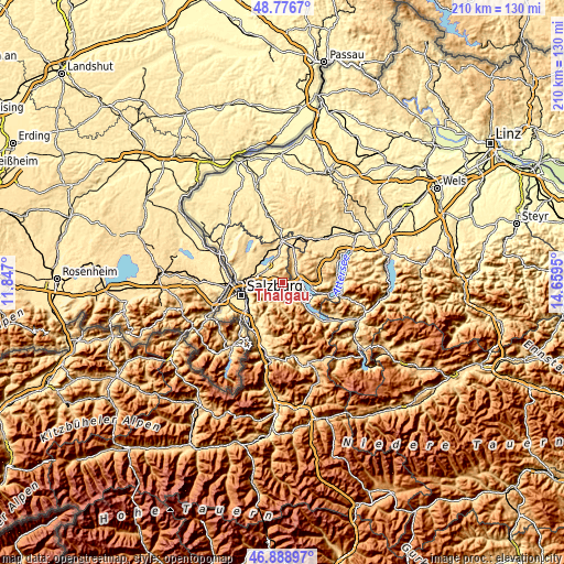 Topographic map of Thalgau