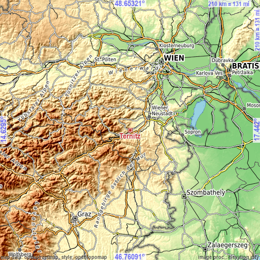 Topographic map of Ternitz