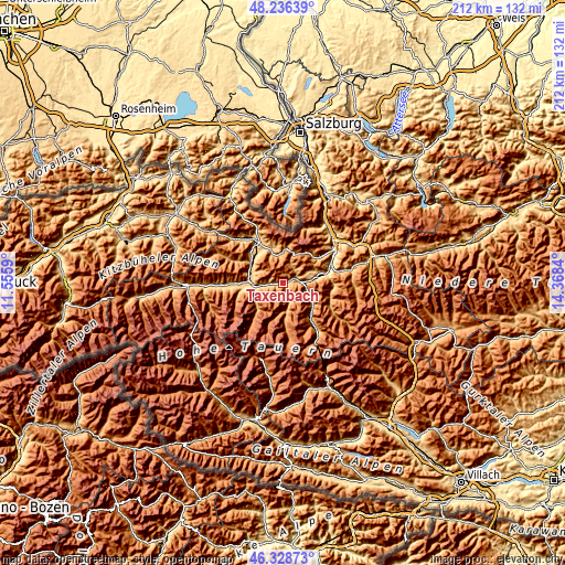 Topographic map of Taxenbach