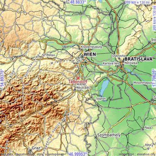 Topographic map of Tattendorf