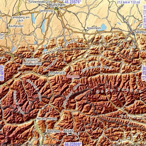 Topographic map of Stumm