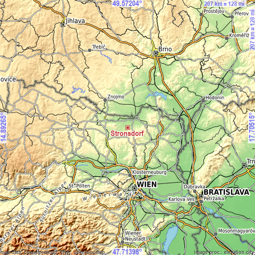 Topographic map of Stronsdorf