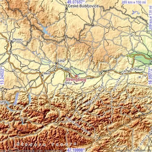 Topographic map of Strengberg