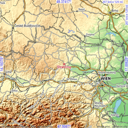 Topographic map of Stratzing