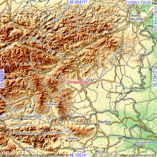 Topographic map of Strassengel