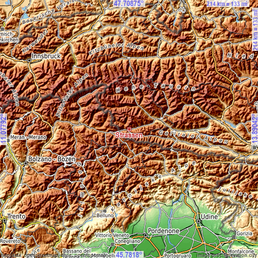 Topographic map of Strassen