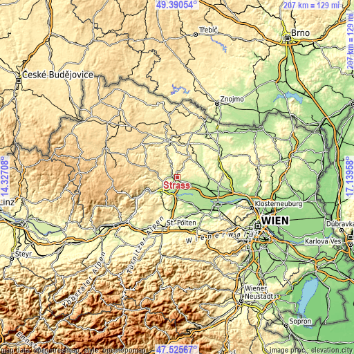 Topographic map of Strass