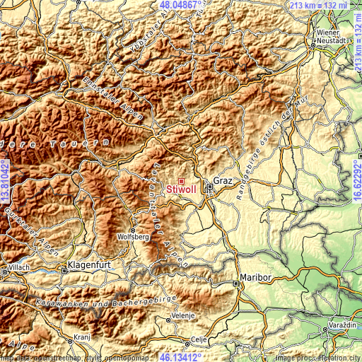 Topographic map of Stiwoll