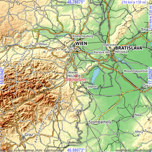 Topographic map of Steinbrunn