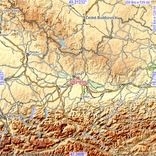 Topographic map of Steyregg