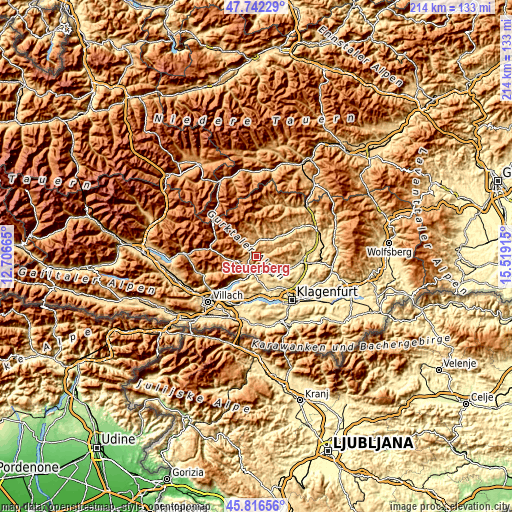 Topographic map of Steuerberg