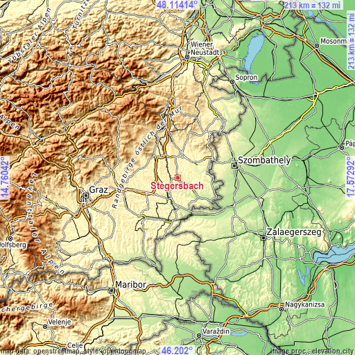Topographic map of Stegersbach