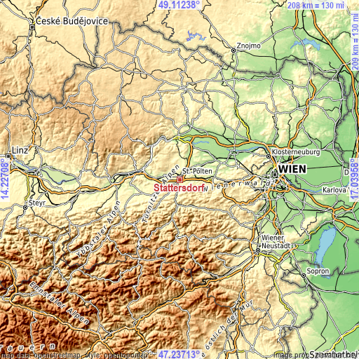 Topographic map of Stattersdorf