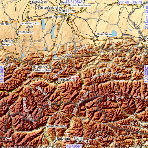 Topographic map of Stans
