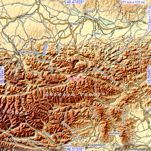 Topographic map of Stainach