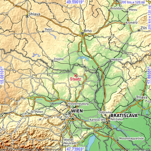 Topographic map of Staatz