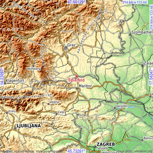 Topographic map of Spielfeld