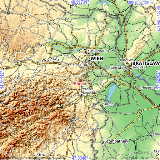 Topographic map of Sooss