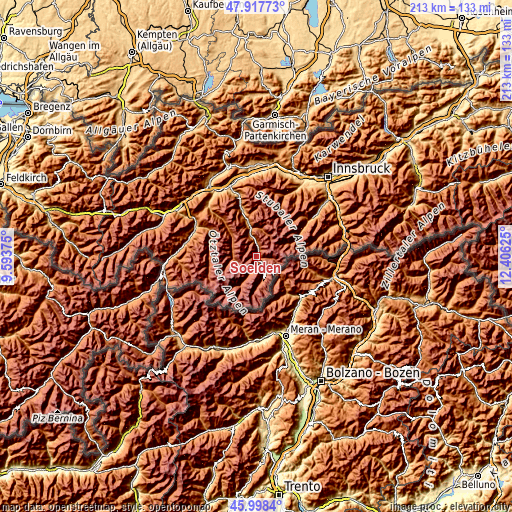 Topographic map of Sölden