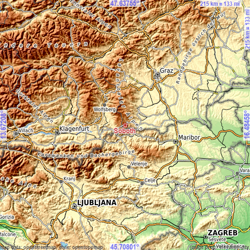 Topographic map of Soboth