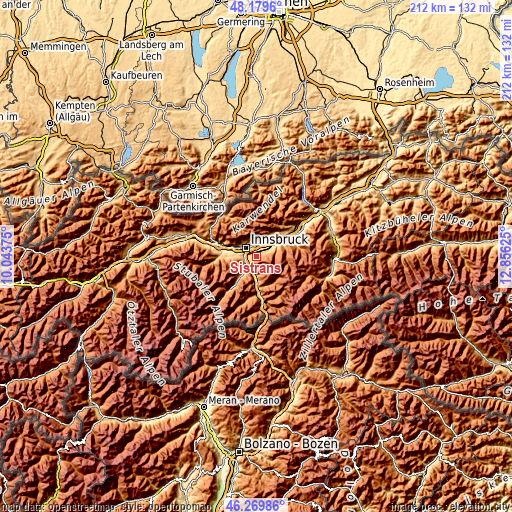 Topographic map of Sistrans