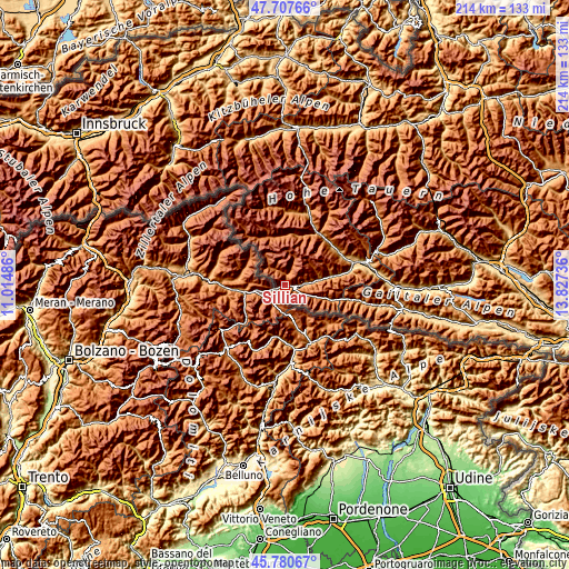 Topographic map of Sillian