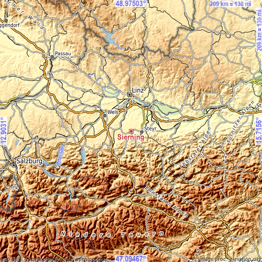 Topographic map of Sierning