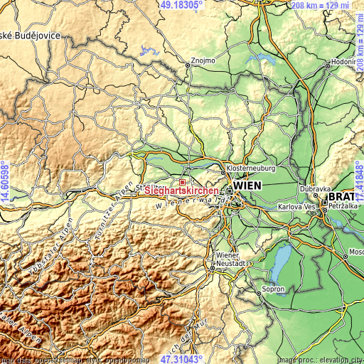 Topographic map of Sieghartskirchen