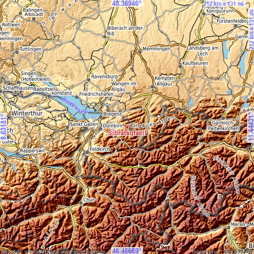 Topographic map of Sibratsgfäll