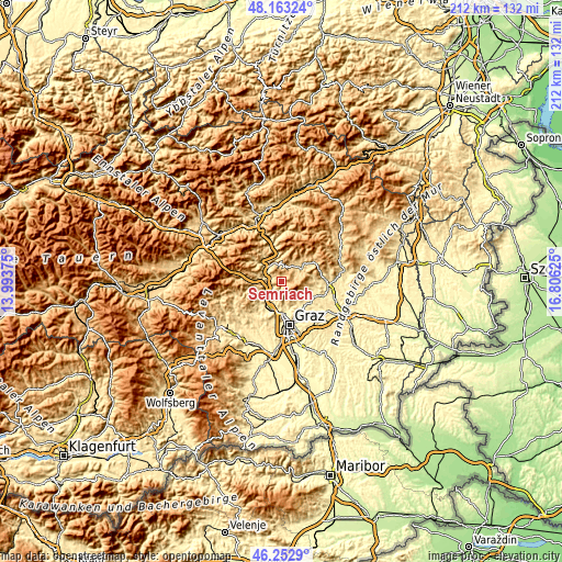 Topographic map of Semriach