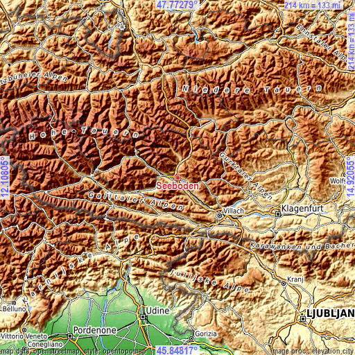 Topographic map of Seeboden