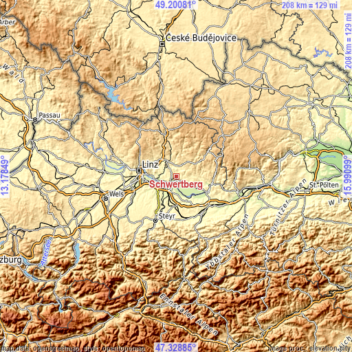 Topographic map of Schwertberg