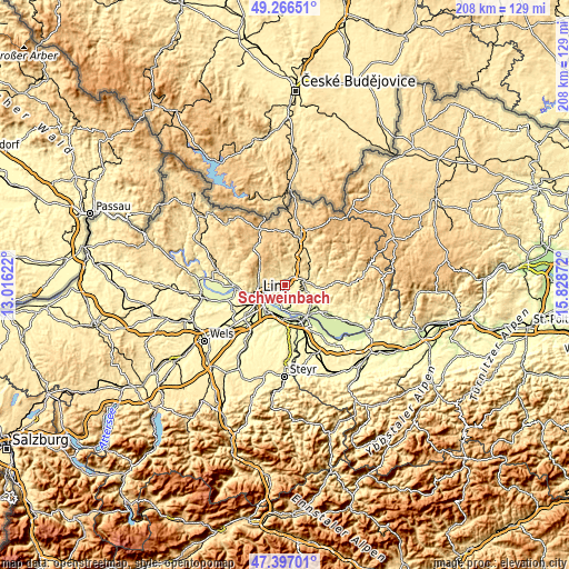 Topographic map of Schweinbach