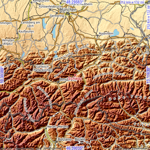 Topographic map of Schwaz