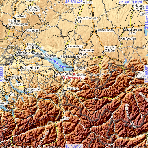 Topographic map of Schwarzach