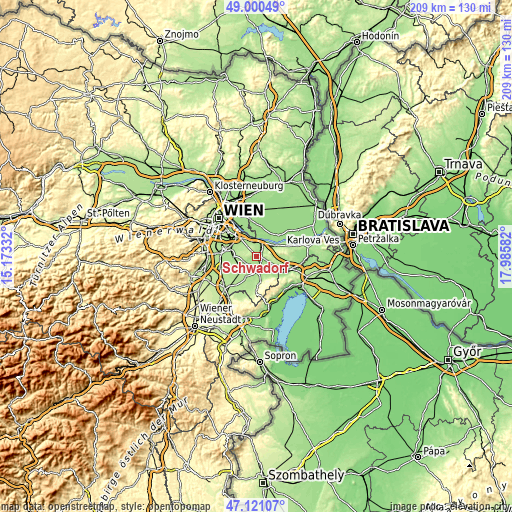 Topographic map of Schwadorf