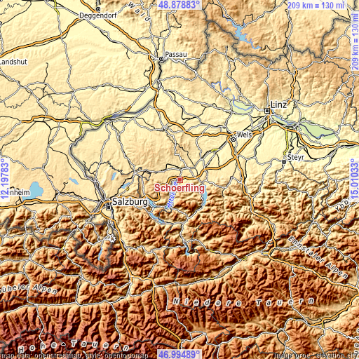 Topographic map of Schörfling