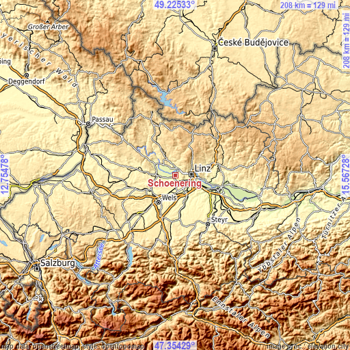 Topographic map of Schönering